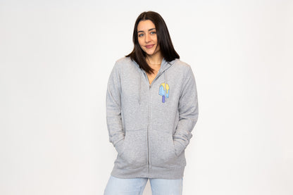 Eiscreme-Reißverschluss-Hoodie, Grau, Unisex
