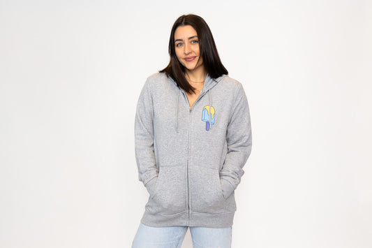 Sudadera con Cremallera Ice Cream, Gris, Unisex