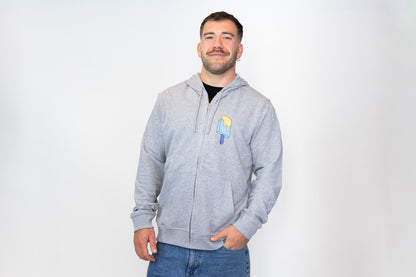 Eiscreme-Reißverschluss-Hoodie, Grau, Unisex