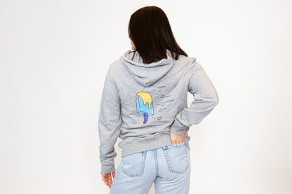 Eiscreme-Reißverschluss-Hoodie, Grau, Unisex